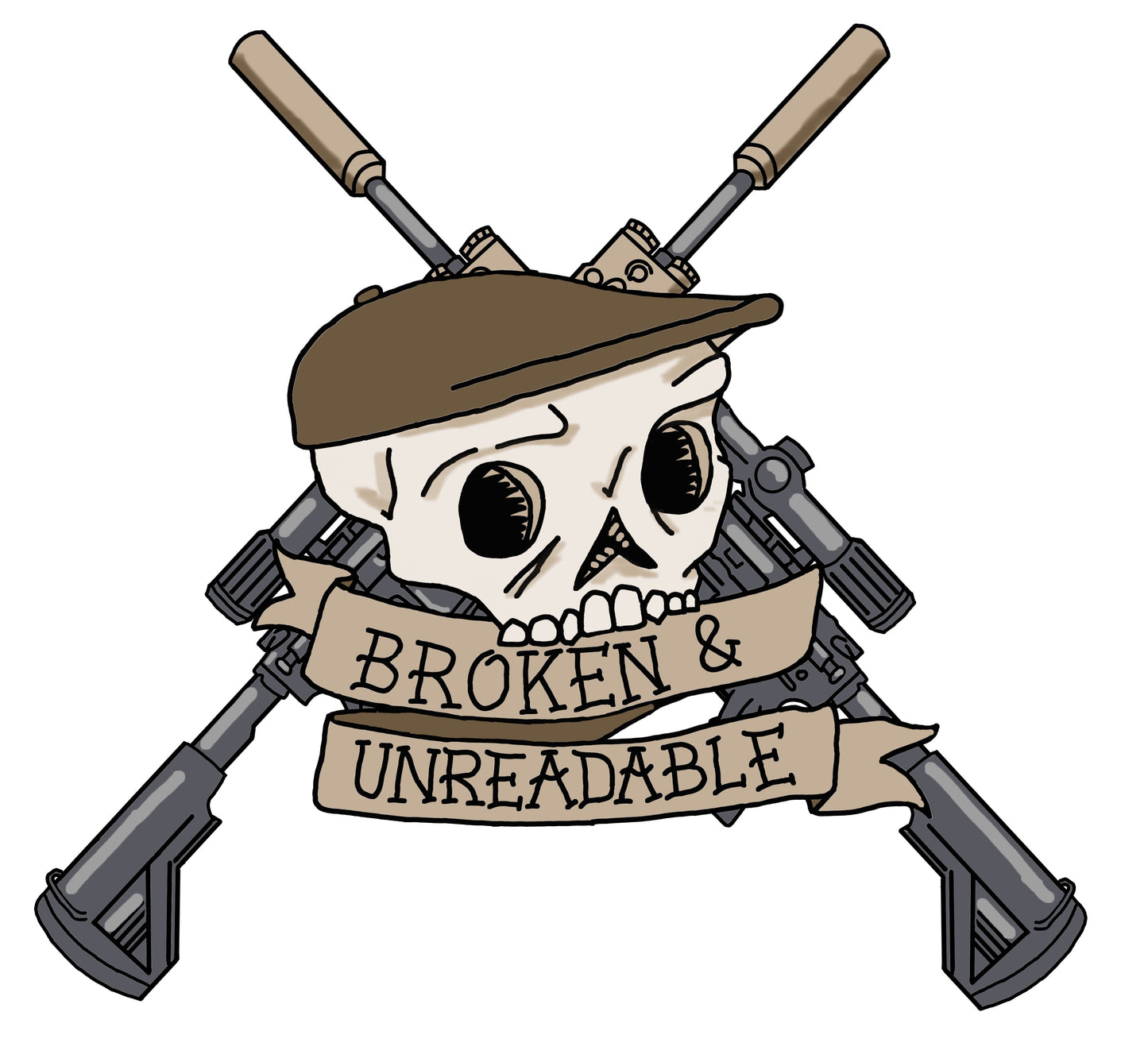 Broken & Unreadable Logo Sticker